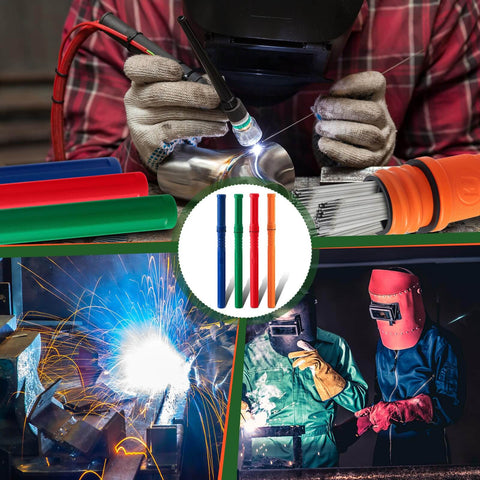 4 Pack 40 Inch Welding Rod Storage Tubes For TIG Electrodes Airproof Waterproof Canisters Color Coded Red Blue Green Orange