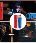Two Pack 14 Inch Welding Rod Storage Tubes in Red and Blue Airproof and Waterproof Electrode Canisters for keeping stick electrodes organized