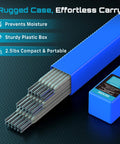 E6013 2.5 Lb Carbon Steel Welding Rods For Arc Welding, 3/32 Inch Diameter Stick Electrodes in blue case