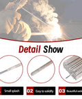 Detail of E6011 One Eighth Inch Welding Rods For Carbon Steel Electrode 10 Lbs, showing small splash, easy to solidify, beautiful welding