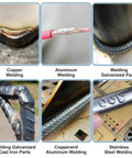 Various welding types demonstrating Aluminum Brazing And Welding Rods For All Position Welding Flux Free Low Melt 716 To 752 Degrees