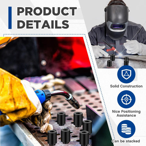 Welder using 15 Piece Welding Table Clamps Kit For Fixture Pins And Quick Setup 5 Eighths Inch Hole Compatible for fabrication.