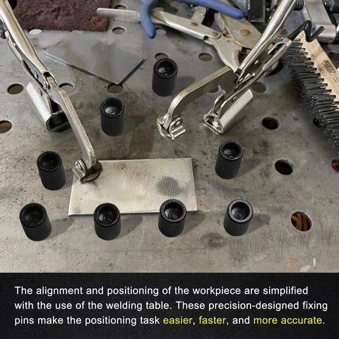 12 Piece Welding Table Fixture Pins Set For Five Eighth Inch Holes 2 Inch Length Durable Carbon Steel clamp workpieces for welding.