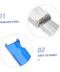 Details of 13 Piece Welding Tip Cleaner Kit with stainless steel needles and blue aluminum case for gas welding repairs