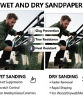 Man using versatile sandpaper set with 21 wet dry sheets covering 7 grits 120 220 400 600 800 1000 2000 on metal surface