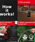 Demonstration of water pump use on Heavy Duty 12 Gallon Wet Dry Vacuum With Built In Water Pump 5.0 Peak HP 2.5 Inch Diameter 8 Foot Hose 12 Foot Cord