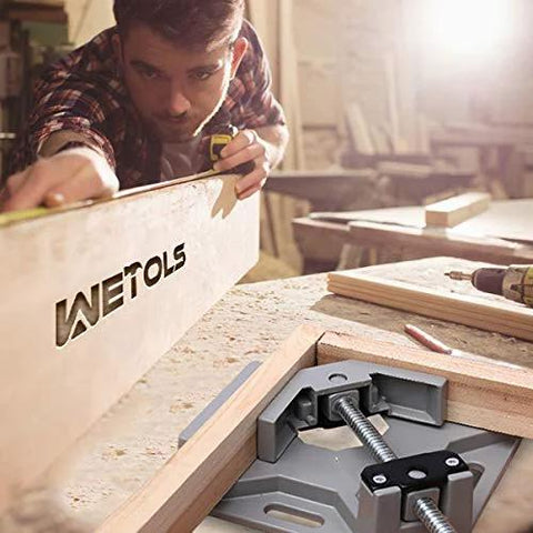Corner Clamp Set For Woodworking Four Pack With Ninety Degree Right Angle And Adjustable Pro Grade Swing Jaw Clamps for framing