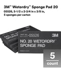 3M Wetordry Sponge Pad Dual Sided For Wet And Dry Sanding Automotive, 5 pads stacked, size 5-1/2 x 2-3/4 in x 3/8 in