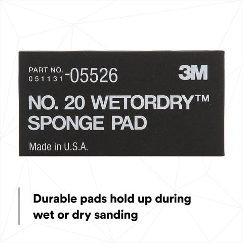 3M packaging for Wetordry Sponge Pad Dual Sided For Wet And Dry Sanding Automotive, part number 05526.