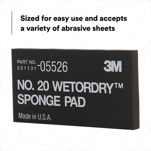 Wetordry Sponge Pad Dual Sided For Wet And Dry Sanding Automotive black pad front view with text and part number