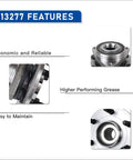 Wheel Bearing And Hub Assembly 513277 Front And Rear Six Lug With ABS Compatible With Buick Enclave Chevy Traverse GMC Acadia Saturn Outlook