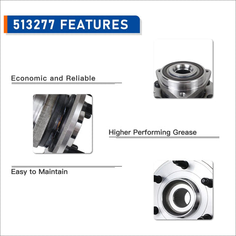 Wheel Bearing And Hub Assembly 513277 Front And Rear Six Lug With ABS Compatible With Buick Enclave Chevy Traverse GMC Acadia Saturn Outlook