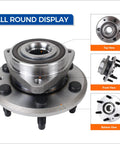 All round display of Wheel Bearing And Hub Assembly 513277 Front And Rear Six Lug With ABS Compatible With Buick Enclave Chevy