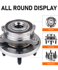 All round display of Pair Front And Rear Wheel Bearing Hub Assembly For Ford Edge 2011 To 2014 and similar models, showing top, front, bottom views.