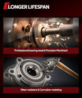 Close-up of Two Pack Rear Wheel Bearing and Hub Assembly 512644 showing bearing steel and durability features.