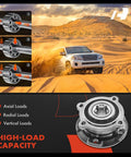 Front Wheel Bearing And Hub Assembly For BMW X5 X6 2007-2018 AWD Replacement Heavy Duty Ball Bearing shown with load capacity details