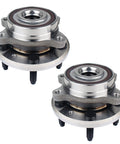 Pair Front And Rear Wheel Bearing Hub Assembly For Ford Edge 2011 To 2014, Flex 2009 To 2018, Taurus 2010 To 2018, Police Interceptor Sedan 2013 To 2018, Police Sedan 2014 To 2018, Lincoln MKS 2009 To 2016, MKT 2010 To 2019, MKX 2011 To 2015 in silver, side view.