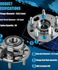 Front Wheel Bearing Hub Assembly 5 Lug 2 Pack For Chevy Malibu 2013 To 2015 Impala 2014 To 2017 Buick Lacrosse Regal 2011 To 2017 Cadillac XTS CTS 2014 To 2016 GMC Terrain Equinox 2010 To 2017 ABS Included 3 Bolt Triangular Flange diagram