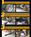 Step-by-step usage of Wheel Bearing Hub Removal Tools Kit Compatible with All Axle Bolt Hubs 5, 6, 8 Lug Hubs Buster Puller