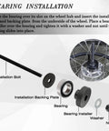 Installation guide for Wheel Bearing Puller Removal Motorcycle Tool Kit for Harley Davidson, showing bolt, bearing, and accessories