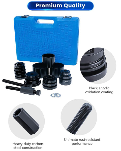 24 Piece Wheel Bearing Press Kit for Front Wheel Drive Vehicles Bearing Removal and Installation Set with blue case