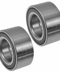 Two Piece Front And Rear Wheel Bearing Set For Mercedes C Class CLK Class SLK Class And Chrysler Crossfire 2000 To 2012 With 1 8L To 5 5L Gas Engines OE Style BHA54521 1ASHS00801 showing two metal bearings