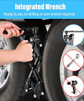 Person using integrated wrench on X Chocks Wheel Stabilizer 2 Pack For RVs And Travel Trailers Fits 3 To 10 Inch Wheel Gaps