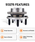 513275 Front And Rear Wheel Bearing Hub Assembly Direct Fit For 2011 To 2014 Ford Edge, shown with features