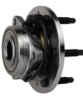 515096 Front Wheel Hub and Bearing Assembly for Chevy Tahoe Silverado Avalanche Suburban Cadillac Escalade and GMC Yukon Sierra, 4WD OE Replacement with ABS and 6 Lug Design for 2007 to 2014 Models, shown in side view with connected wiring harness.