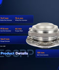 Front Left And Right Wheel Hub Bearing Assembly For BMW 528i 535d 535i 550i 640i 650i 740i 750i 760Li 5 Lug Fits Rolls Royce 2009 2019 Plug N Play Replacement showing specifications and dimensions