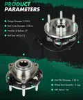 Front Wheel Hub And Bearing Assembly For Chevy Trailblazer SSR GMC Envoy Buick Rainier Oldsmobile Bravada Isuzu Ascender Saab 9 7x Six Lug ABS 4 2L 5 3L 6 0L Engines 513188 Direct Fit With Seals And Grease For Smooth Install And Lasting Performance, shown with product specifications.