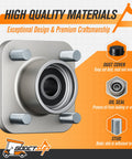 Front Wheel Hub Assembly With Dust Cover For Club Car DS And Precedent Golf Carts 2003 And Up Tempo 2018 And Up Gas Or Electric Models Two Pack OEM 102357701 Replaces Front Wheel Bearings shown with oil seal and studs.