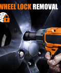 Wheel Lock Removal Kit 10 Piece Lug Nut Remover Set With Half Inch Drive Impact Sockets for Removing Damaged Bolts in Use