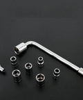Emergency Wheel Repair Kit With One Half Inch Drive, Eight To Twenty One Millimeter Six Point Wheel Bolt Sockets and L-wrench