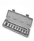 Emergency Wheel Repair Kit With One Half Inch Drive, Eight To Twenty One Millimeter Six Point Wheel Bolt Sockets in case