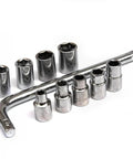 Emergency Wheel Repair Kit With One Half Inch Drive, Eight To Twenty One Millimeter Six Point Wheel Bolt Sockets, Nut Remover Torque Wrench
