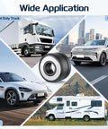 Collage showing cars, SUV, RV, and truck with Wheel Stud Installer Tool 22800 Compatible With Most Cars SUVs RVs And Light Trucks