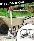 Wheelbarrow and shovel in yard, inset of 2 Pack Stainless Steel Spring Plunger with Pull Ring, 1/4-20 Thread Non-Locking Stubby Hand-Retractable Index Plungers.