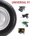 ✝️ 14.5" wheelbarrow tire, 3.50-8" flat-free solid tire and wheel with universal fit for various carts and trolleys