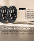 12 Inch Wheelchair Wheels Replacement (1 Pair) with solid tire for transport chair, including accessories and after-sales assurance