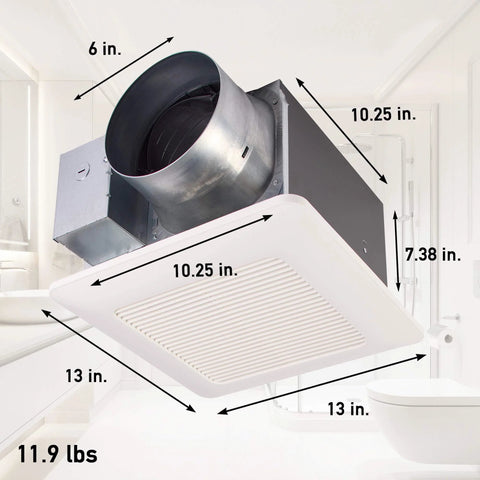 WhisperQuiet Ceiling Vent Fan With SmartFlow DC Motor For Bathrooms And Laundry Rooms 110 130 150 CFM Energy Star Certified