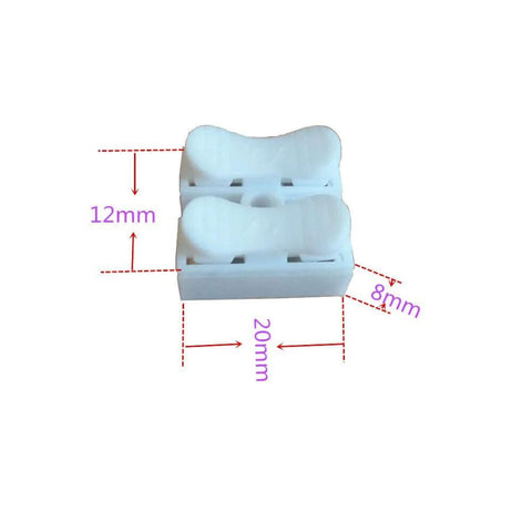 100 Pcs 2P CH2 Quick Connector Spring Cable Clamp Terminal White PP Flame Retardant Material 10A Two Way Connector dimensions