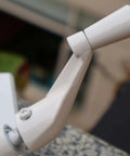 Casement Window Crank Handle Replacement White Three Eighths Inch Spline Socket 360 Degree Operation Zinc Alloy, close-up view