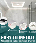 Spring Loaded 10x10 Inch Bathroom Exhaust Fan Cover In White ABS Plastic Square Ceiling Mount Grille Replacement Installed