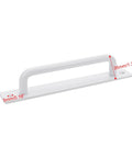 Two White Aluminum Barn Door Handles With Screws For Cupboard Cabinet Wardrobe And Drawer, 7.08 Inches Long, side view