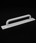 Two White Aluminum Barn Door Handles With Screws For Cupboard Cabinet Wardrobe And Drawer, 7.08 Inches Long, side view