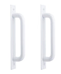 Two Pack Pre Drill Sliding Barn Door Handle Six Point Four Inch Hole Center Aluminum Alloy Door Pull Handle For Glass And Wooden Doors Punch Free Polished White With Tape Or Screw Install Ideal For Closet Doors Durable.