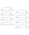 Sliding Barn Door Handles Set Eight Pack Aluminum White 7.8 Inch Long With 6.9 Inch Hole Center Pull And Screws Included For Easy Installation
