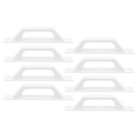 Sliding Barn Door Handles Set Eight Pack Aluminum White 7.8 Inch Long With 6.9 Inch Hole Center Pull And Screws Included For Easy Installation