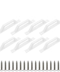 Sliding Barn Door Handles Set Eight Pack Aluminum White 7.8 Inch Long With 6.9 Inch Hole Center Pull And Screws Included